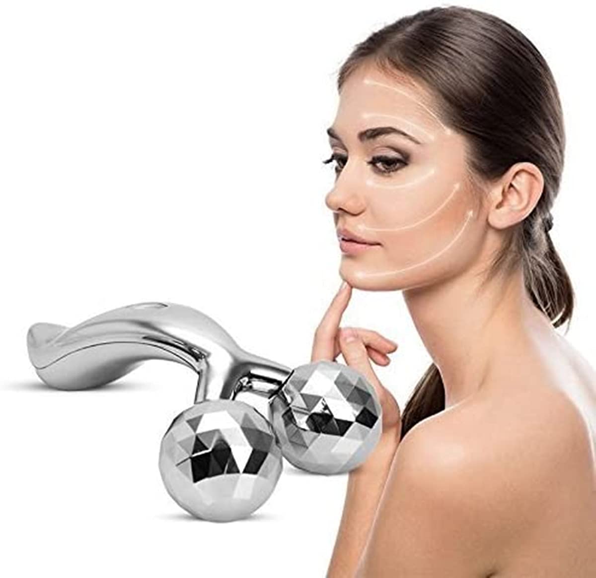 JYtop Face Body Roller Massager 3D Face MassagerMassager Roller Y-Shape Sliver Face Mask Body Spa