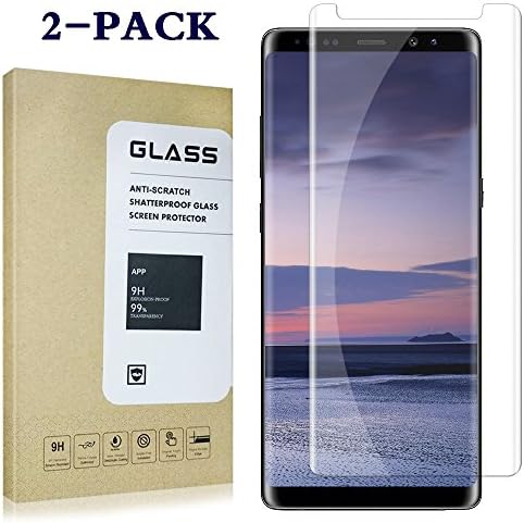 2 pack Galaxy Note 8 Screen Protector, [Anti-Bubble] [9H Hardness][HD Clear][Anti-Scratch] Glass Screen Protector for Samsung Galaxy Note 8 Clear-2
