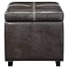 Modway Treasure Tufted Faux Leather Square Storage Ottoman Cube In Espresso