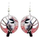 Chickadee Earrings by d'ears Non-Tarnish Sterling Silver French Hook Ear Wire