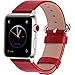 Fullmosa Leather Bands Compatible with Apple Watch Band 49mm 46mm 45mm 44mm 42mm 41mm 40mm 38mm Men Women for iWatch Ultra 2/Ultra/10/9/8/7/6/5/4/3/2/1/SE2/SE, 49mm 46mm 45mm 44mm 42mm Red/Silver