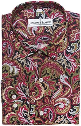 Mens Designer 100% Cotton Regular Classic Fit Printed Paisley Floral Shirts S M L XL 2XL 3XL 4XL Collar Sizes 14.5-19"