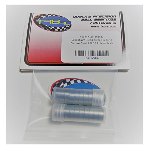 Traxxas 5116 5x11x4mm Replacement Precision ABEC 3 Ball Bearings MR115-2RS-YE (20)