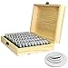 Decdeal Coins Holder, Wooden Coins Storage Box for Collectible Commemorative Coin with 100pcs Capsules Accommodate