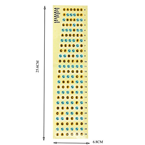 Pakala66 4 Pack Guitar Fretboard Note Decals Fingerboard Frets Map Sticker for Beginner Learner Practice Fit 6 Strings Acoustic Electric Guitar