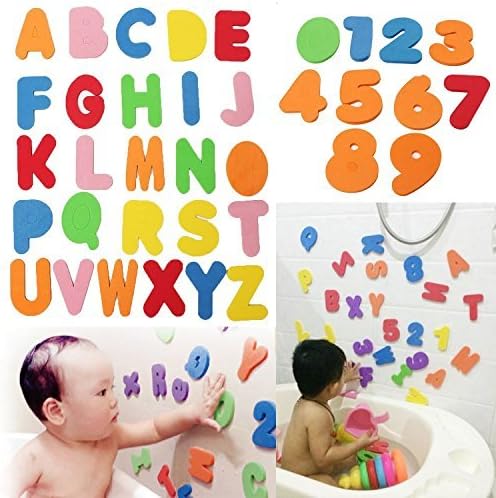 36pcs/Set Baby Kids Bathroom Shower Toy Letters Numbers Stickers Floating Toy Baby Early Educational Tool