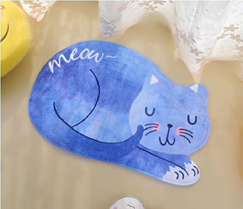 Sinrier Go Away Rubber Cute Cat Welcome Doormat Runner Inserts Indoor Outdoors Natural Easy Clean Cute Cat Floor Rug Door Mats For Entry Way Patio, Front Door, All Weather Exterior,20 X 32 (Blue)