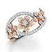 Siam panva Fabulous 925 Silver Floral Ring Two Tone Rose Gold Flower Jewelry Sz 6-10 (US Code 9)