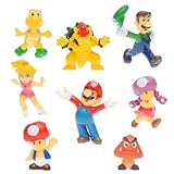 OliaDesign Super Mario Brothers Figures Set (8 Piece), 1.5" Small
