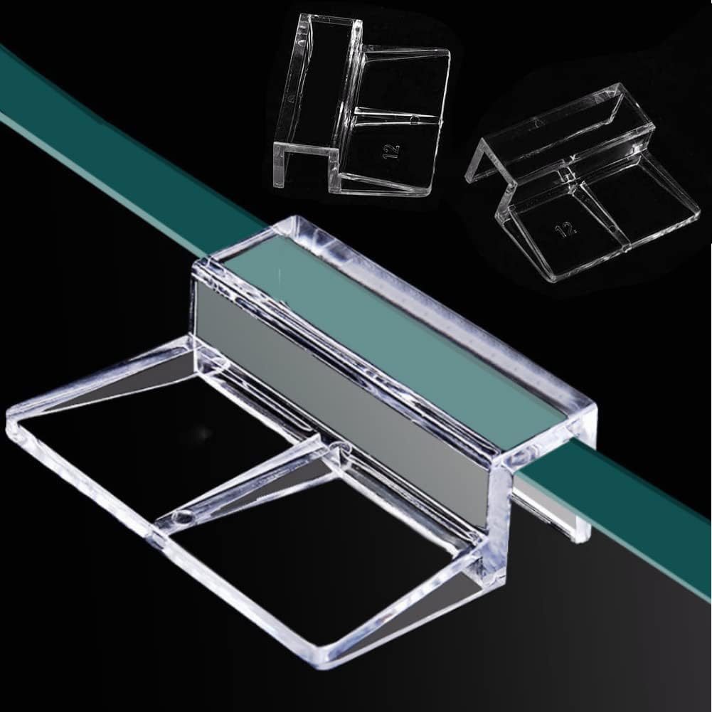 20Pcs Aquarium Glass Cover Clip Acrylic Universal Lid Clips for Rimless Aquariums Clear Color Acrylic Aquarium Glass Cover Holder(5mm)