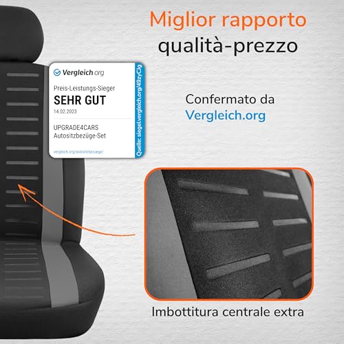Upgrade4cars Universal Seat Cover Set 2026 Version | Covers for Front and Rear Seat in Grey | Car Interior Accessories Decoration