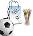 LARZN - Celebrate With an Impression Premium Soccer Party Bags, Treat Bags, New, Gift Bags,Goody Bags, Soccer Party Favors, Soccer Party Supplies, Decorations, 12 Pack