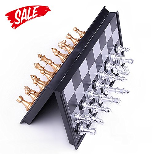 Chess Set - HoveBeaty Portable Classic Folding Travel Magnetic Chess Set with Aluminum Plating, 9.7 x 9.7 x 0.8 Inch Chess Set - HoveBeaty Portable Classic Folding Travel Magnetic Chess Set with Aluminum Plating, 9.7 x 9.7 x 0.8 Inch