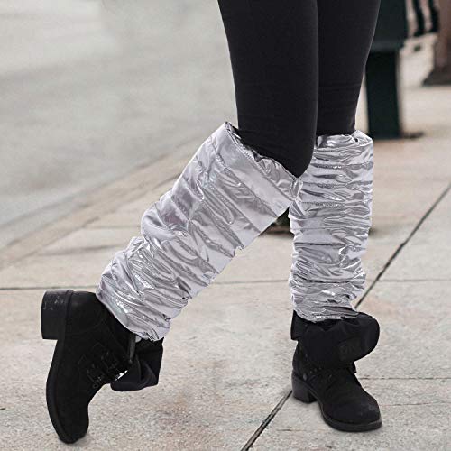 BAYINBULAK Leg Warmer Women Adjustable Fashion Legwarmers Cold Weather Shine Outdoor (Silver)