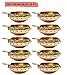 SATVIK 20 Pc Indian Pooja Kuber Diya for Diwali Decoration. Handmade Oil Lamp with Golden Engraved Made of Brass Metal. Vilakku for Puja Pooja. Traditional Indian Deepawali Housewarming Gift Items