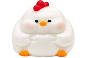 Handmade Chubby Chick Taba Squishy Toy - Cute Plump Chicken Silicone Fidget Sensory Toy, Ultra-Soft and Sticky Stress Relief 
