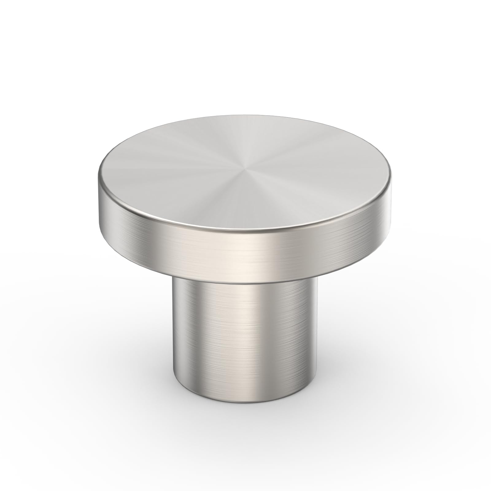 Amerdeco 10 Pack Brushed Satin Nickel Cabinet Knobs Single Hole Cabinet Pulls 1.2 Inch Diameter Round Drawer Knobs and Pulls for Bathroom Cabinets AM025
