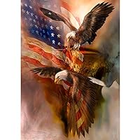 5D DIY Diamond Painting Full Drill Cross Stitch Kit Diamond Painting Number Kits Embroidery Art for Adults American Winged Eagle 11.8x15.7in 1 Pack by SimingD