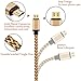Micro USB Cable 6Ft, 2 Pack Gold-Plated Premium Long Fast Quick High Speed Nylon Braided Charging Charger Cable Cord for Samsung Galaxy S7 Edge S6 Note LG HTC ZTE BLU Huawei Android Cell Phone