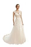 WaterDress Long Crew Neck Tulle Wedding Dresses for