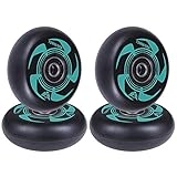 AOWISH 4-Pack Inline Skate Wheels [Available in Sizes 72mm 76mm 80mm] Inline Skates Replacement Wheel with Bearings ABEC-9 (Black and Green)
