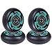 AOWISH 4-Pack Inline Skate Wheels [Available in Sizes 72mm 76mm 80mm] Inline Skates Replacement Wheel with Bearings ABEC-9 (Black and Green)