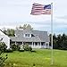 ZENY Sectional Flag Pole Kit American Flag & Ball Top Hardware Outdoor Garden Halyard Pole Inground Flagpole with 3x5 US Flag for Residential or Commercial(20FT)