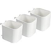 Ikea SKADIS Open-Top Storage Containers (Fits SKADIS Peg Board), White, 7.5 x 9.5 x 8 cm, Steel, 203.207.98 - Set of 3