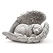 Napco Sleeping Dog Within Angel Wings Concrete Look 8.5 x 5.5 Resin Garden Figurine
