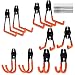 Tonsiki 10 Pieces Garage Storage Utility Double Hooks, Multi-size Heavy Duty Iron Wall Mount Tool Holder for Home Chair Ladder, Organizing Power Tools, Bulk items
