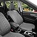 Leader Accessories Embossed 2 Car Front Seat Covers Grey Side-Less Quick Install Auto Protection with Headrest Covers