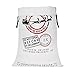 HBlife Personalized Santa Sack, Christmas Gift Bag Santa Bag Cotton with Drawstring Size 27.6 x 19.7 Inch (White)