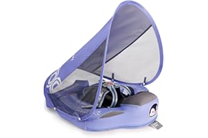 FURSARCAR Mambobaby Float Newest Baby Pool Float with Canopy UPF 50+, Non Inflatable Baby Floats for Swim Pool, Add Tai Size Improved Baby Floatie for Aged 3-24 Months Infants Swimming Training