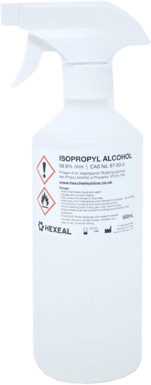 Hexeal IPA 100 500mL Spray Bottle Lab Grade Isopropyl Alcohol