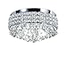 Top Lighting 4-Light Chrome Finish Metal Shade Flushmount Crystal Chandelier Ceiling Fixture