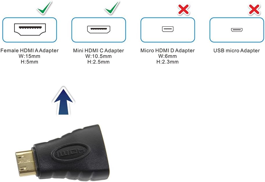 VCE 2-Pack HDMI Mini Adapter Gold Plated Mini HDMI to HDMI Connector 4K Compatible for Raspberry Pi Zero W, Camera, Camcorder, DSLR, Tablet, Video Card: Home Audio & Theater