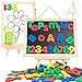 Magnetic Letters and Numbers for Toddlers with Double-Side Magnet Board - ABC Uppercase Lowercase EVA Alphabet Letters for Kids - Classroom Home Education Spelling Learning Set including Storage Bag
