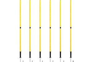 TNZMART Black Spring Agility Training Pole Set Soccer Plug-in Type Dribbling Pole Coaching Sticks for Sports, Traning, Warning