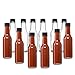 Premium Vials, Clear 5 Oz Glass Woozy Hot Sauce Bottles with Shrink Capsules, Case of 12 (5 Oz with Screw Caps & Black Shrink Capsules)
