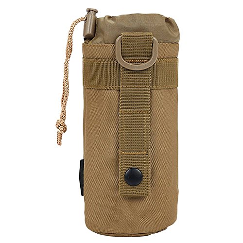 DEESEE(TM) Camping Water Bottle Bag Leisure Molle Suspension Adjustable Universal Package Kettle (Khaki)