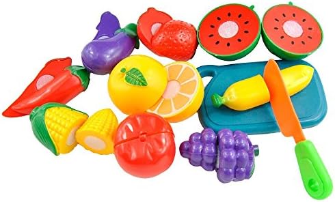 PEDUSA Fun Kids Fruit Cut Up Playset Cutting Set Chef Kitchen Role Play Toy