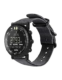 Dígitos.Cola deporte Militar Nylon de reemplazo accesorio Universal para correas de correa de reloj de la OTAN con terminales y tornillo herramientas para Suunto Core, Suunto esencial, Negro