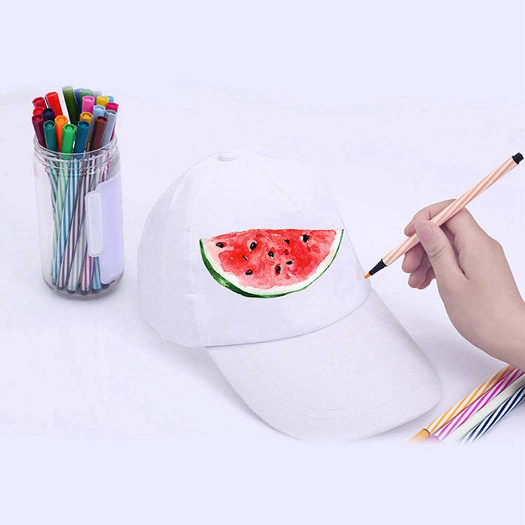 Joyibay DIY Kids Baseball Caps, 15PCS Kids Hats Creative Blank Art Painting Caps, Casual Beach Sun Hats for Outdoor Sports White - Image 4