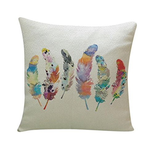 image for Usstore 1PC Decorative Pillowcases Square zip Feather Printing Throw P