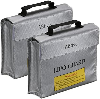 2pcs Fireproof Explosionproof Lipo Battery Bag Storage Guard Safe Pouch for Charge &amp; Storage Large Size