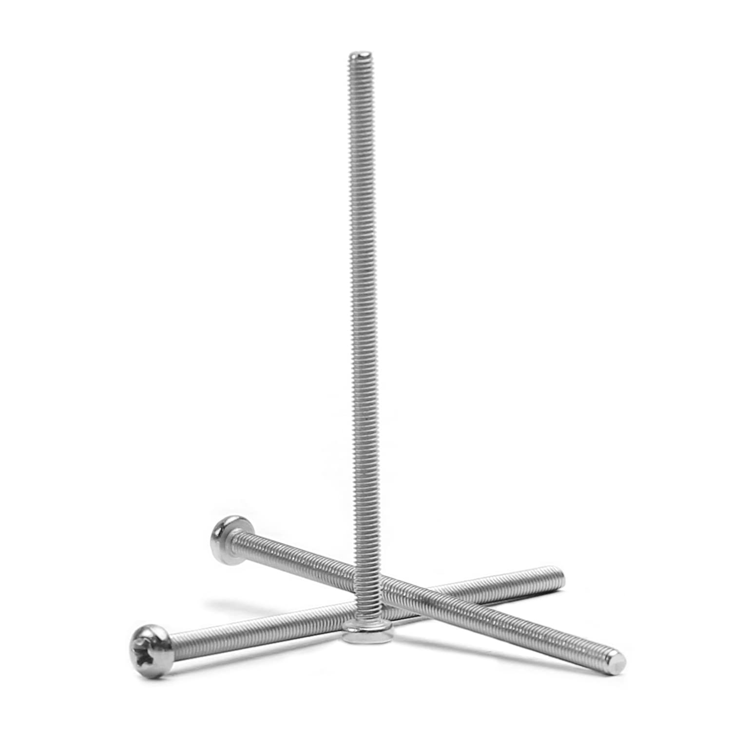 MroMax M3 x 60mm Machine Screws Pan Phillips Cross Head Screw 304 Stainless Steel Fasteners Bolts Silver Gray 30Pcs