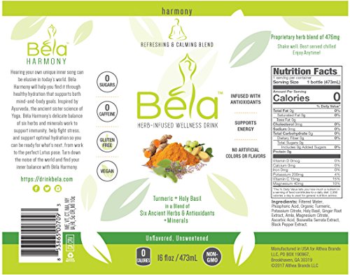 Béla Harmony - Turmeric & Tulsi (Holy Basil) in a blend of 6 herbs and antioxidants, with minerals - Plain, No Added Flavor - Thumbnail 2