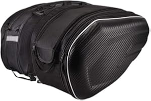 Shkalacar Motorcycle Saddle Bags, 36-58L Powersports Saddle Bags,Waterproof Saddlebags Luggage Bags, Universal Rear Storage O