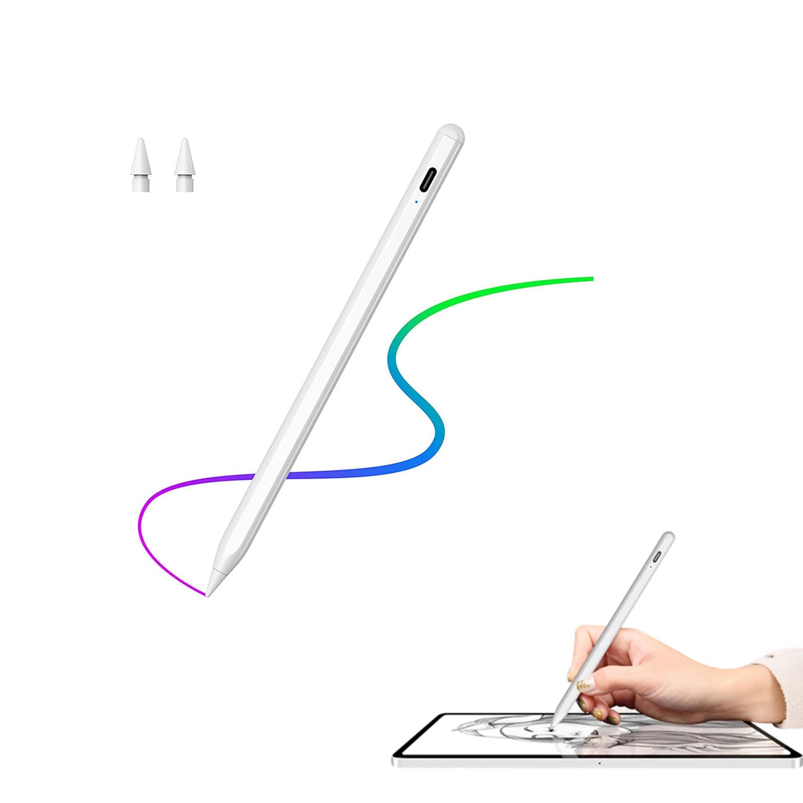 Stylus Pen for ipad with Tilt Sensitive & Palm Rejection, Active Pencil Compatible with Apple iPad Pro 11/12.9 Inch, iPad 6/7/8/9/10th Generation, iPad Air 3rd/4th, iPad Mini 5/6th Gen