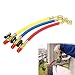 KKmoon 3pcs R134A R410A R22 R12 800 PSI Manifold Gauge Set A/C Refrigeration Charging Hose High Pressure HVAC Refrigerant Charging Hoses Set with Ball Valve